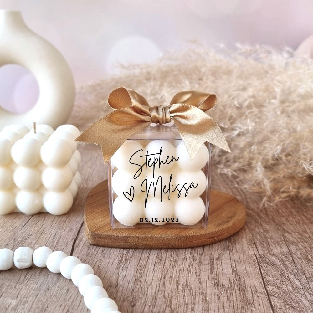Ethereal Bubble Candle Favour in a Giftbox, teal, wedding favour