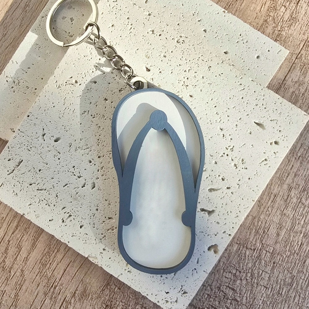 Personalised Flip Flop Keychain - includes engraving, wood, wedding favour