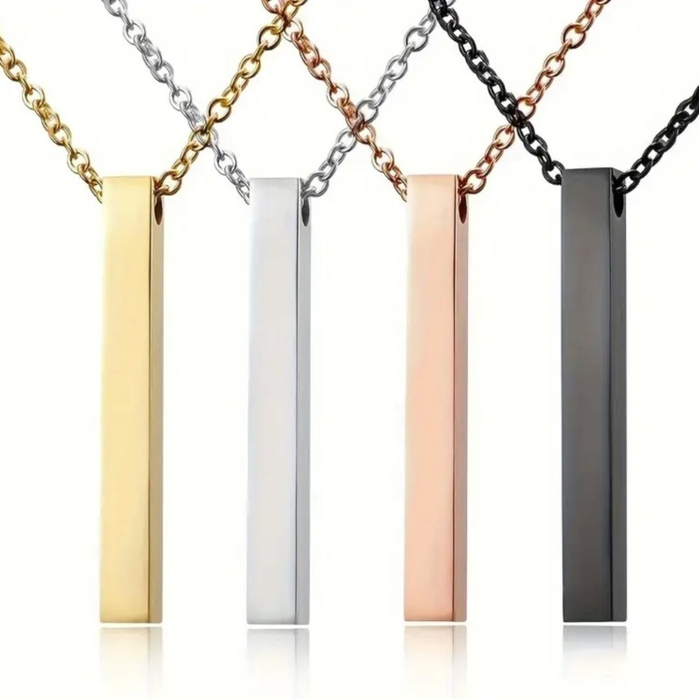 geometric bar pendant necklaces in all colours