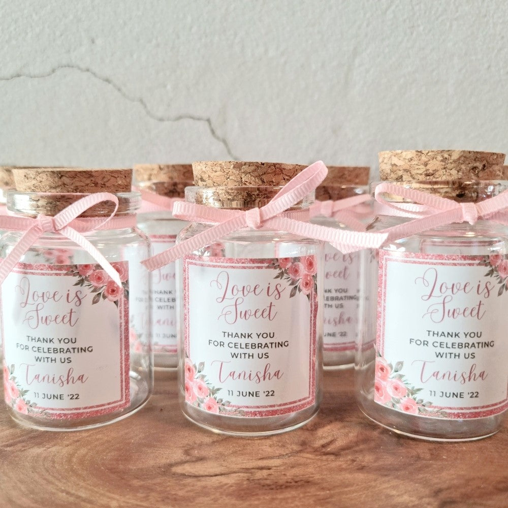 Midi Tube Glass Jar with Cork Lid - 75ml, glass, wedding favour