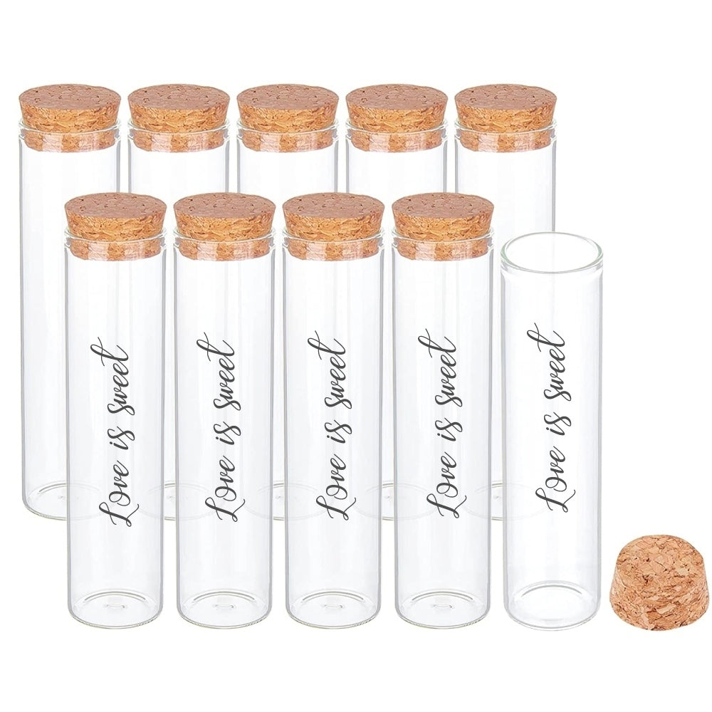 Glass tubes with cork lids - 100ml, glass, wedding favour