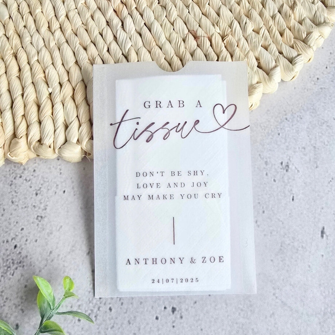 happy tears wedding tissue packs