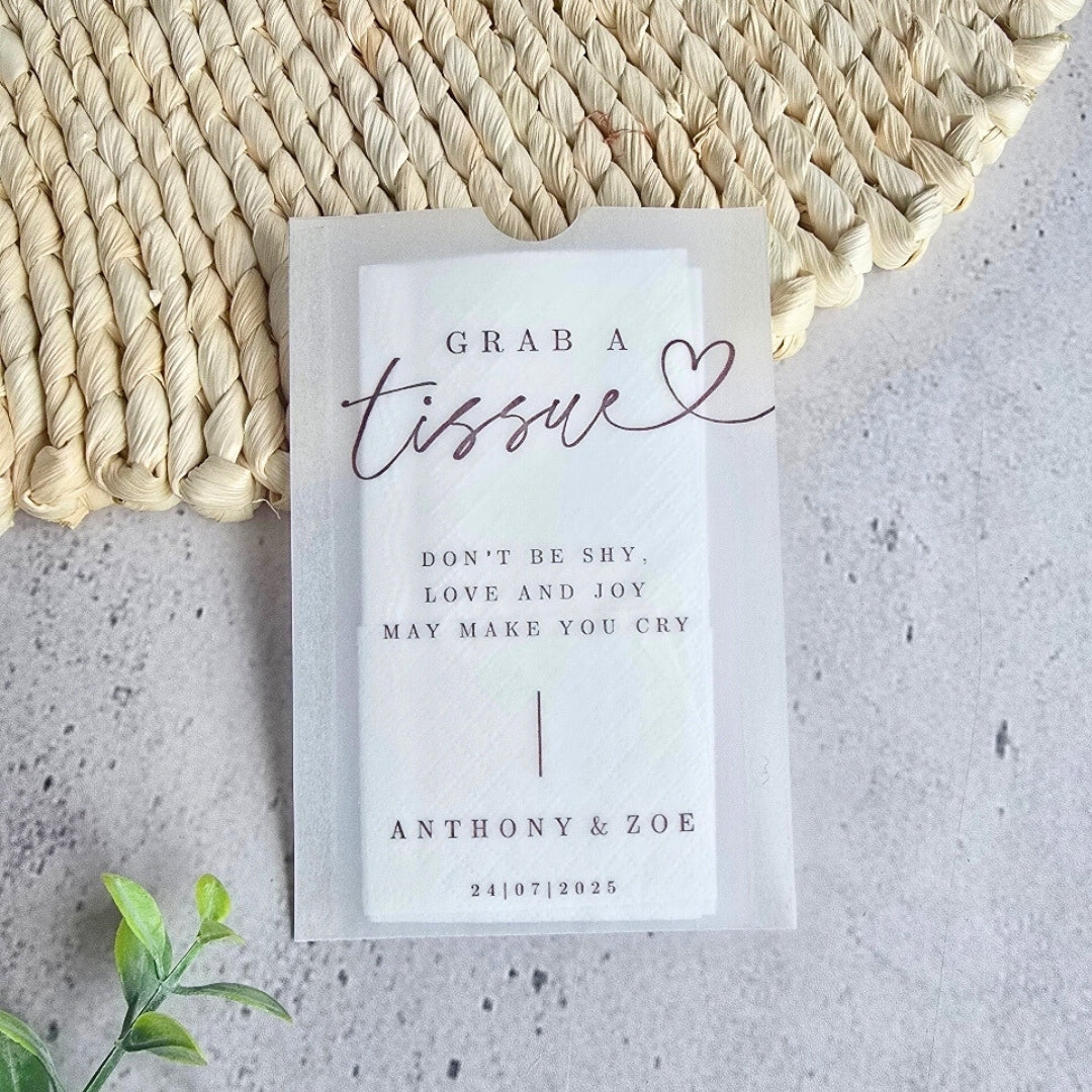 happy tears wedding tissue packs