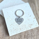 heart shaped keyring - stainless steel