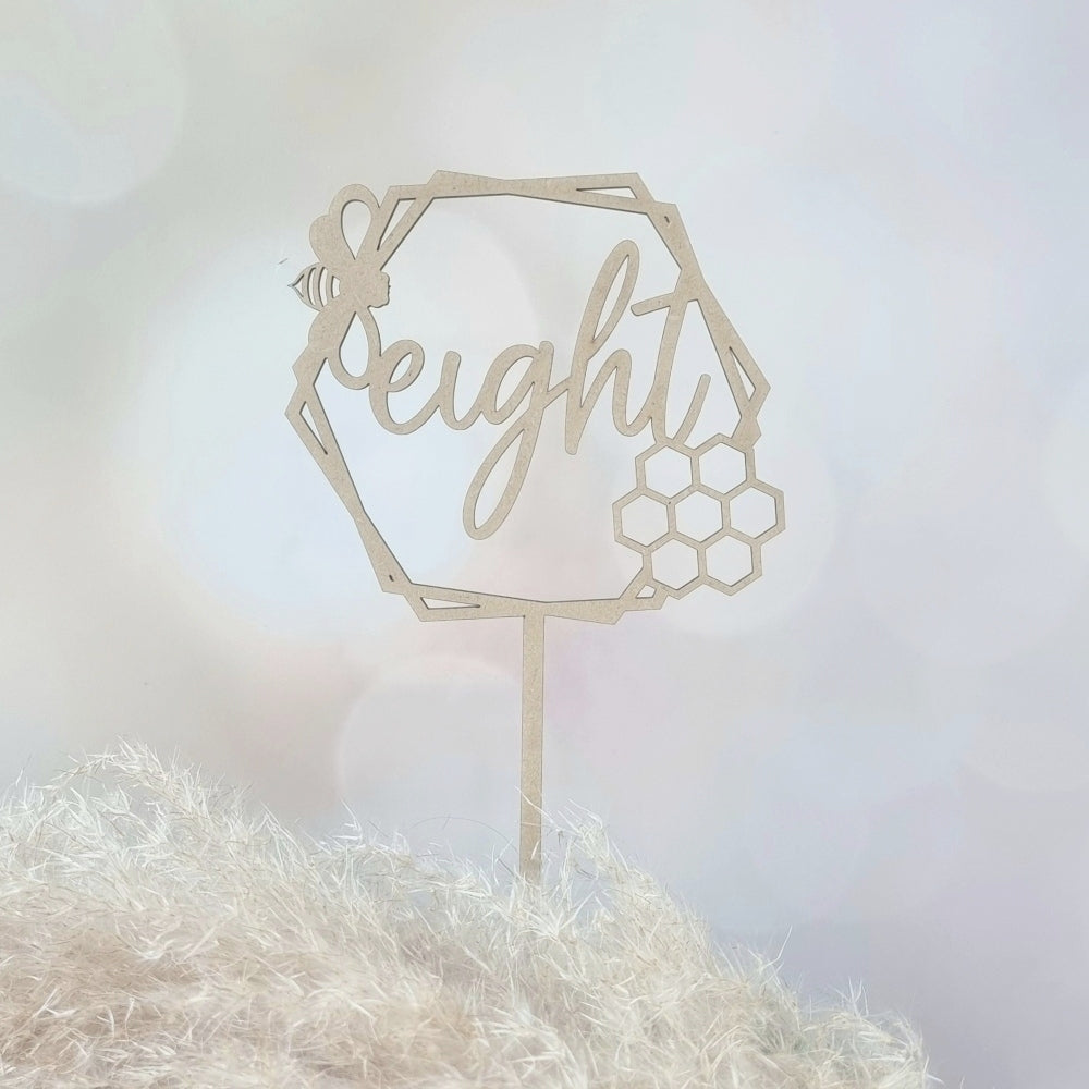 Floral Hive Table Number Signs, wood, table number