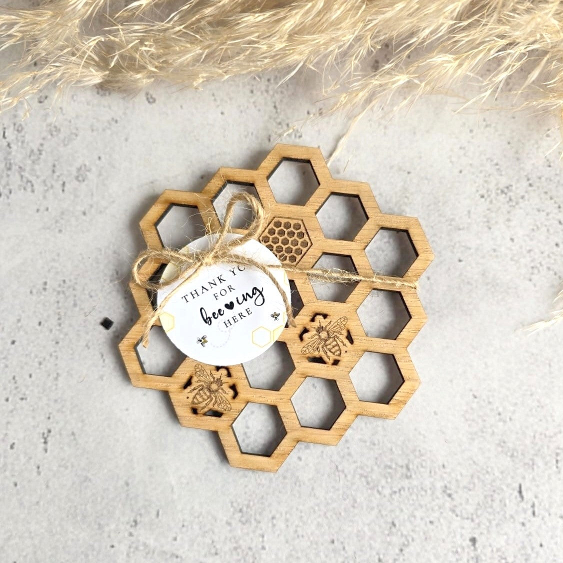 Honeycomb coasters, wood