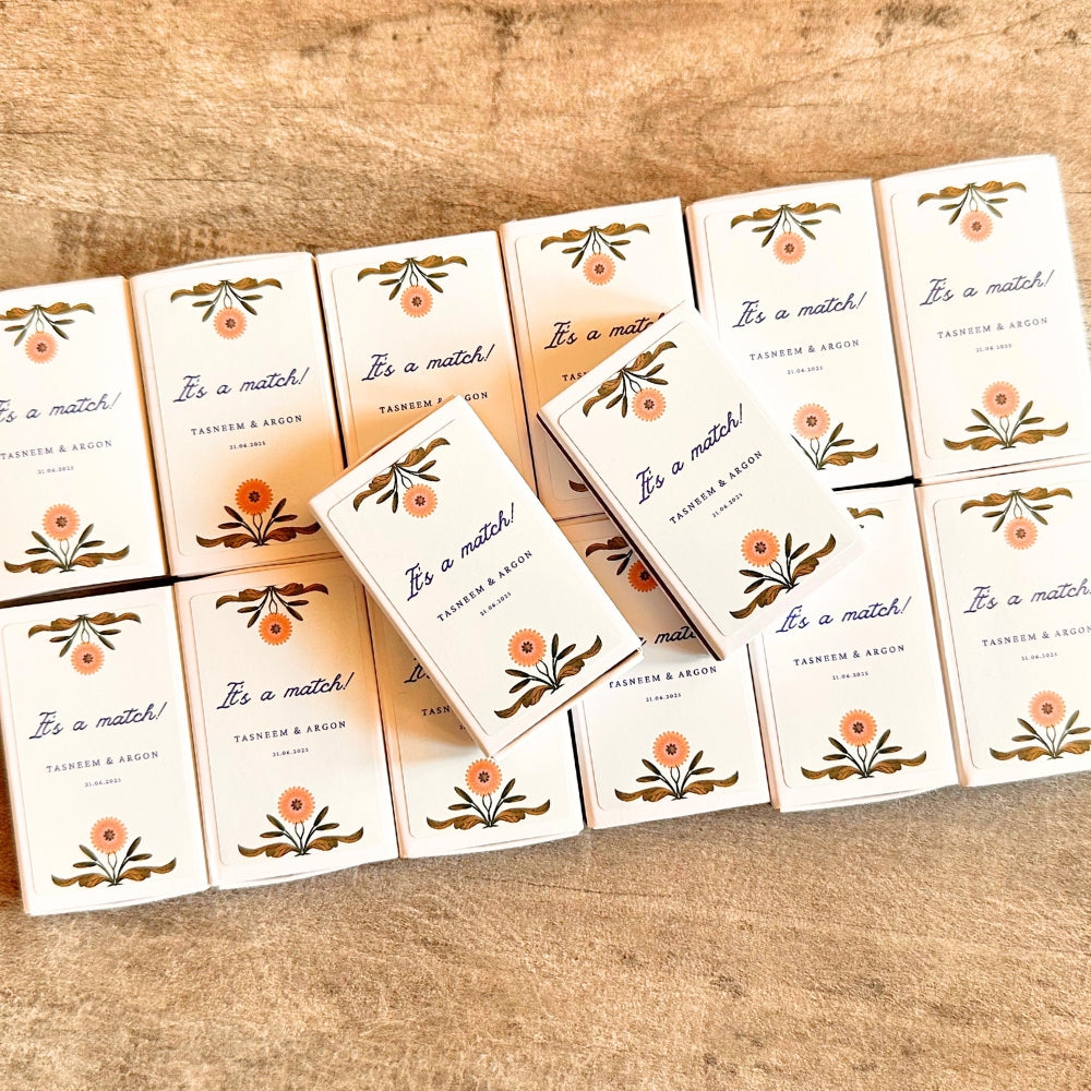 Matchboxes with floral design