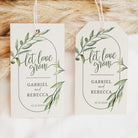 Thank You Tag - Rectangular - Olive branches, green, wedding favour