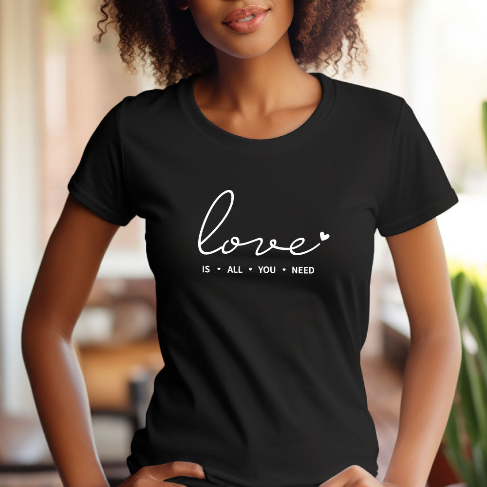 T-Shirt - Love is all you need, cotton, black