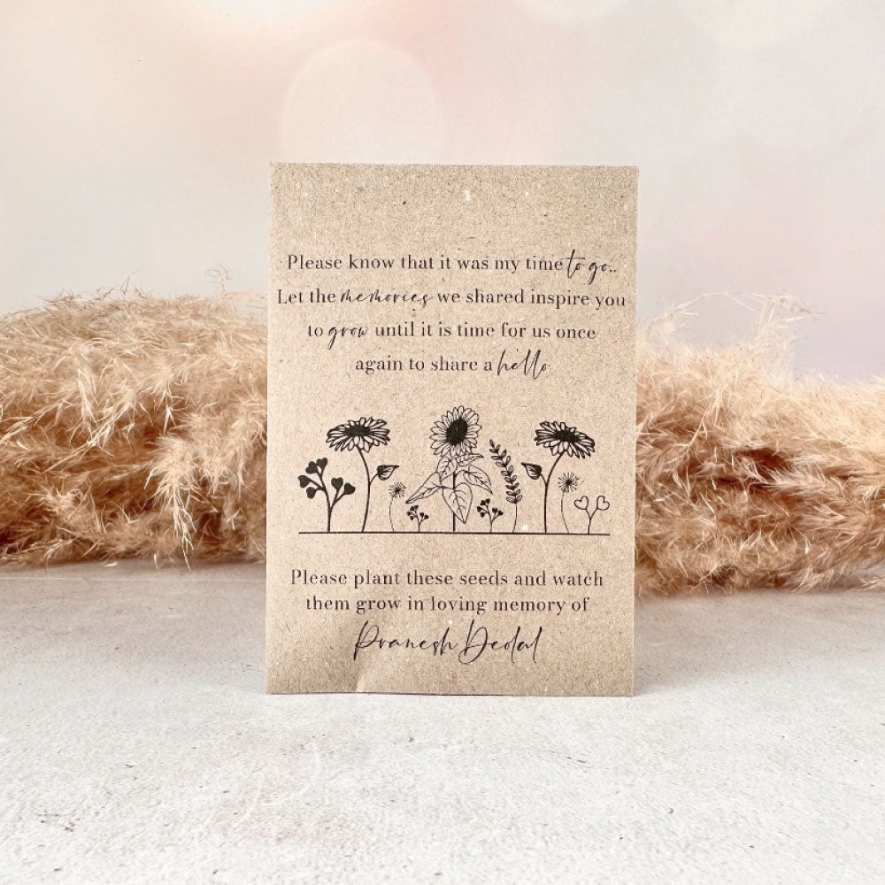 Personalised Seed Packs - Memorial, wedding favour