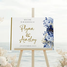 Welcome Sign - Midnight Blooms - Landscape, gold, welcome sign