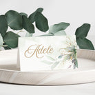 Place card holder - Elegant Green Botanical II, gold, place card