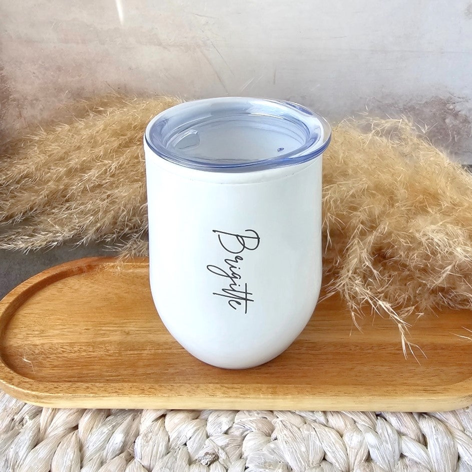 White Personalised Drinking Tumbler 350ml