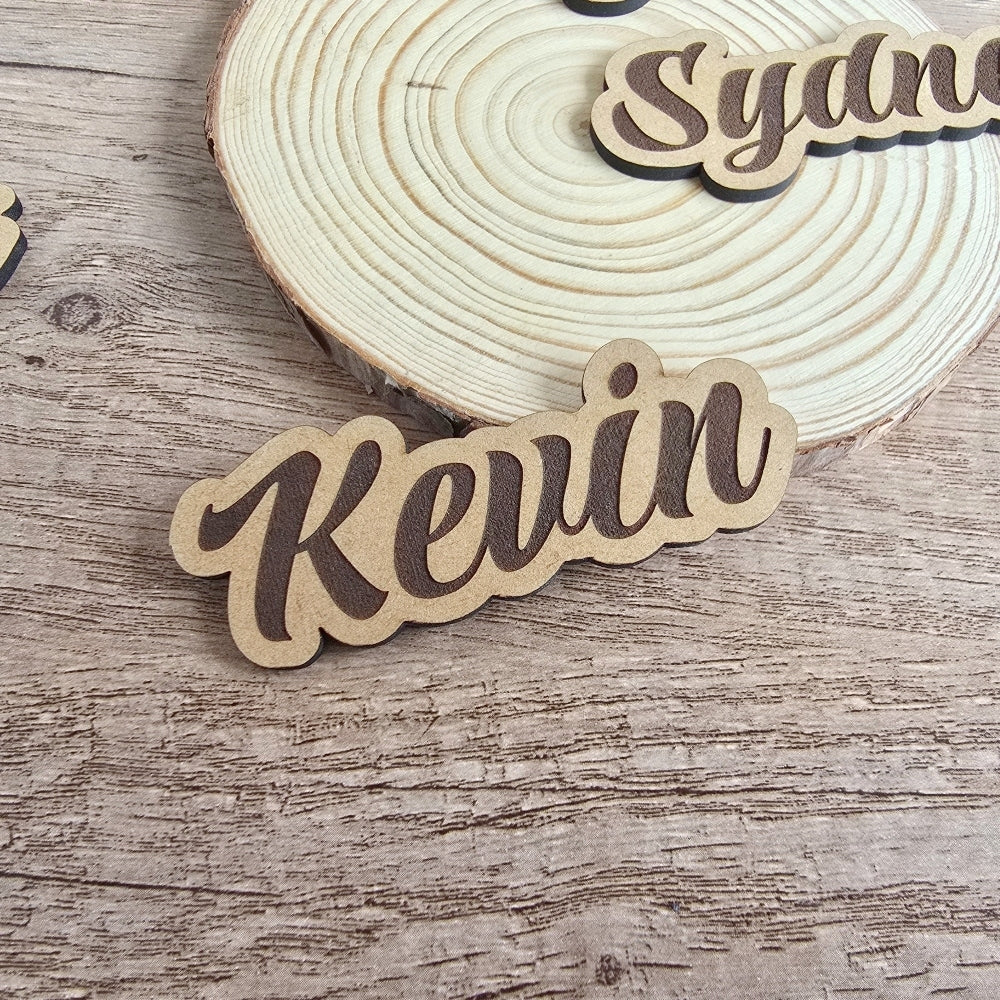 Name Place Holders - Retro Style, wood, place card