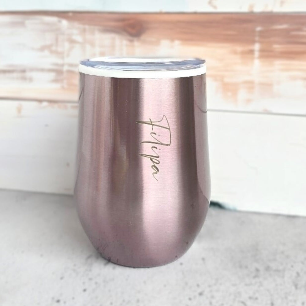 Personalised Drinking Tumbler 350ml, gold