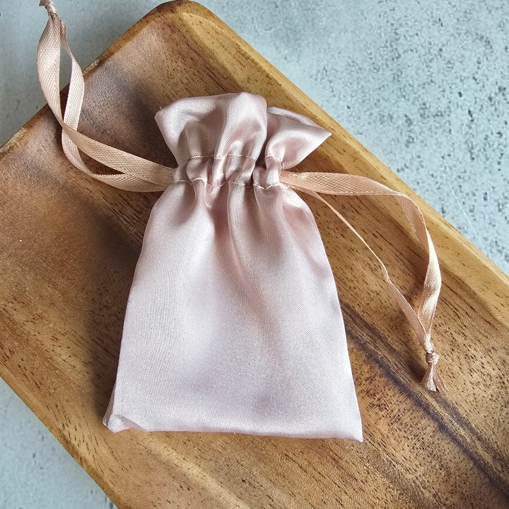 Blush Pink Satin Bags, blush, wedding favour