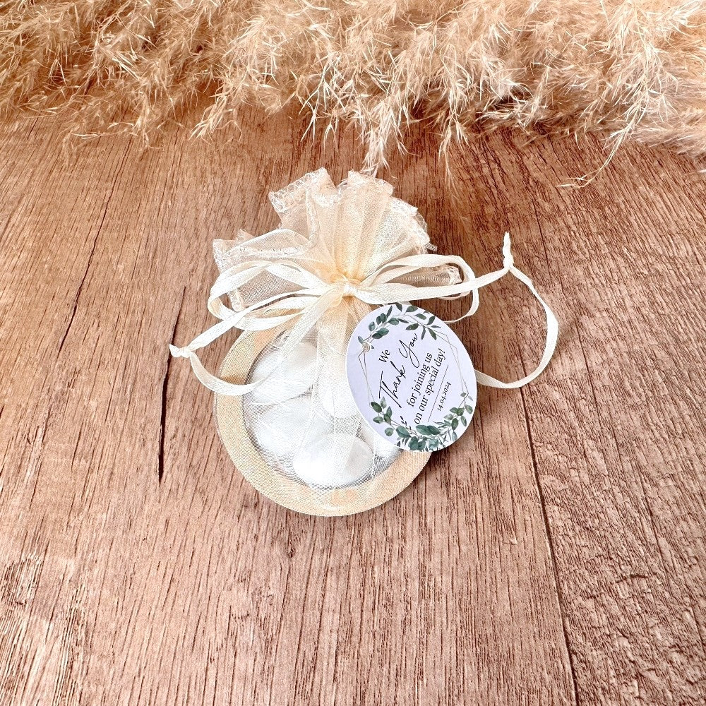 Elegant Organza Tulle with Five Sugared Almonds - A Sweet Delight