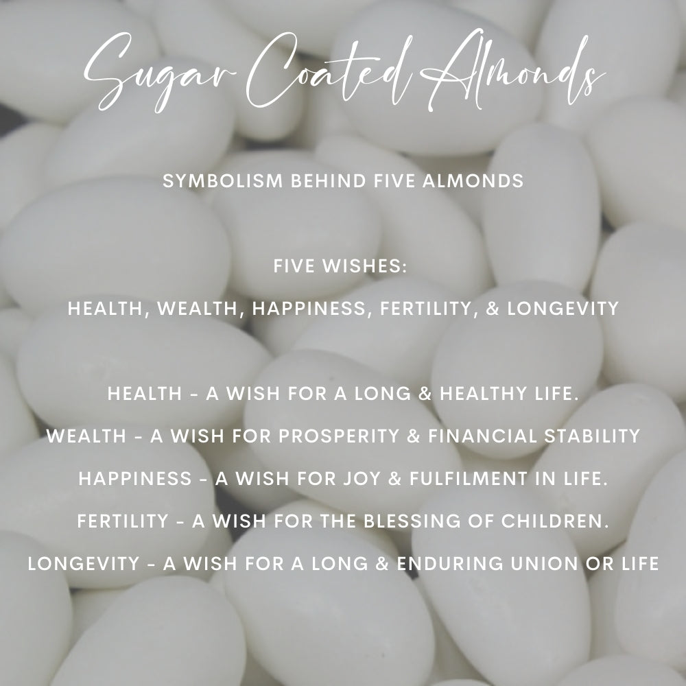 symbolic meaning of five sugar coated almonds