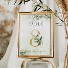 Elegant Green Botanical Table Number, green, table number
