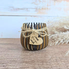 Rustic Glow Mini Lantern Tea-Light Holder Favour, wood, teal