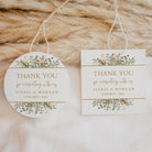 Thank you tag/sticker - Green & Gold Garland, gold, sticker
