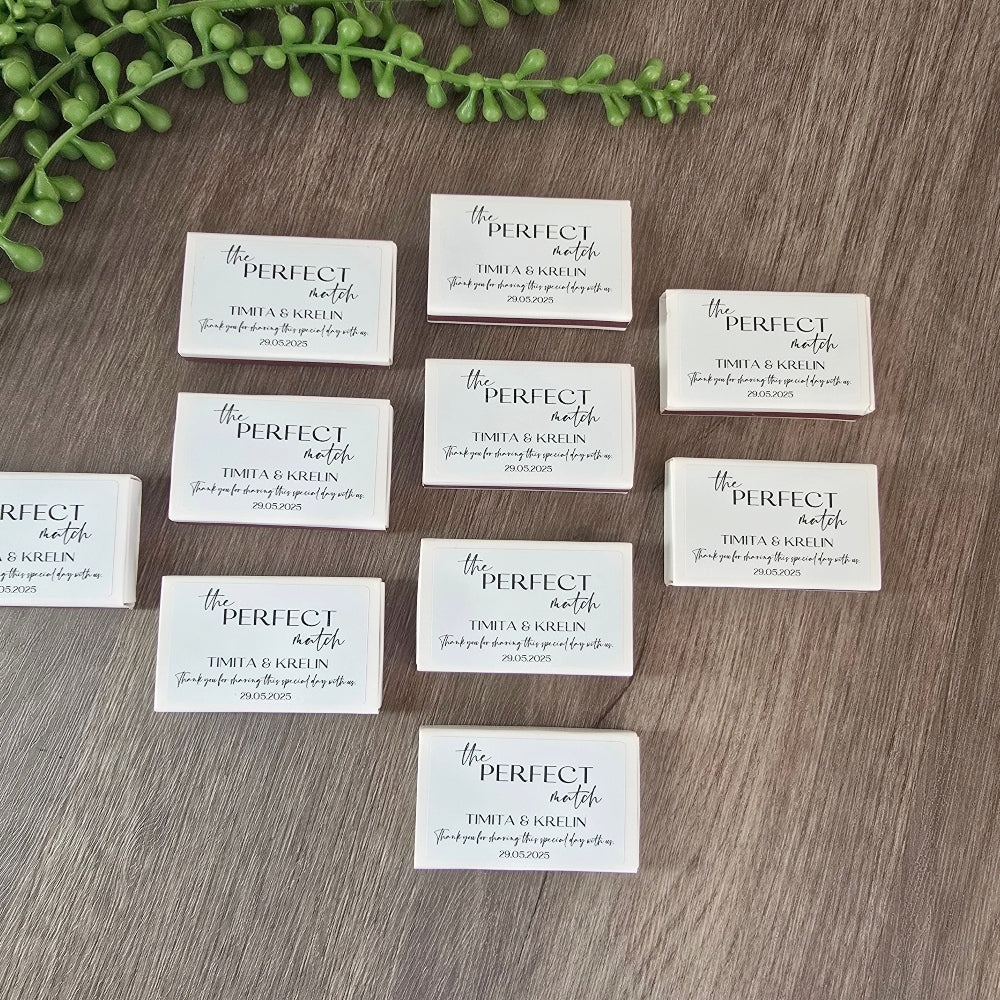'The Perfect Match' matchboxes