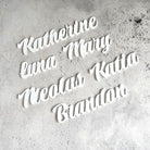 white acrylic name place holders