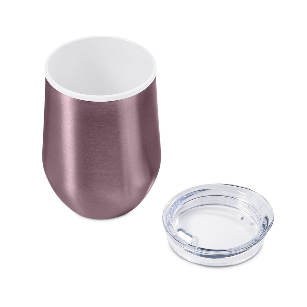 wine tumbler in rose gold