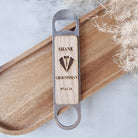 Bar Blade with wooden plaque, wood, wedding favour
