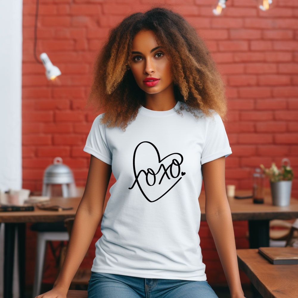 T-Shirt - Hugs and kisses, cotton, black