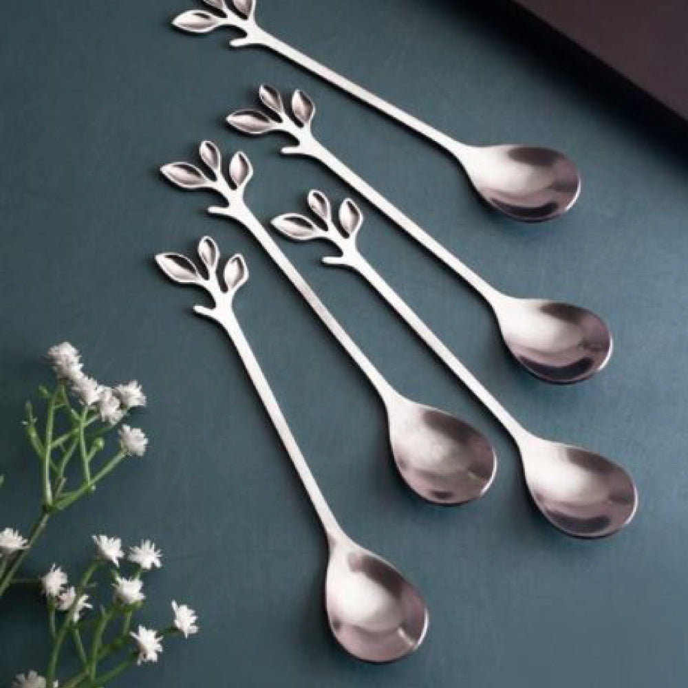 Silver Leaf Design Spoon, silver, wedding favour