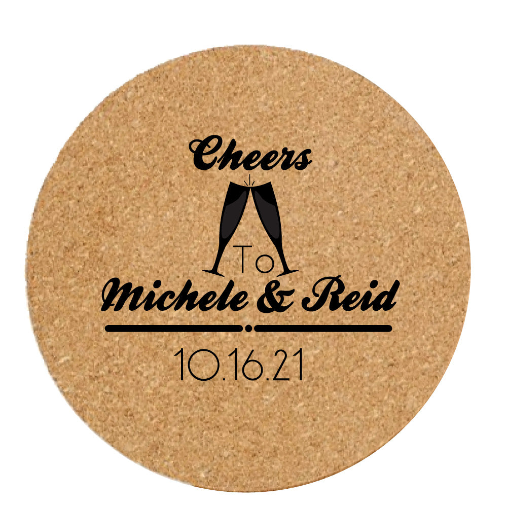 Cheers to you round cork coasters