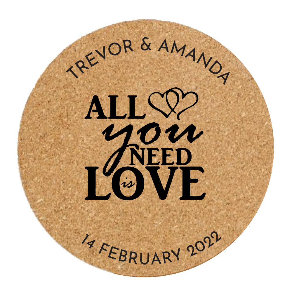 All you need is love cork coaster