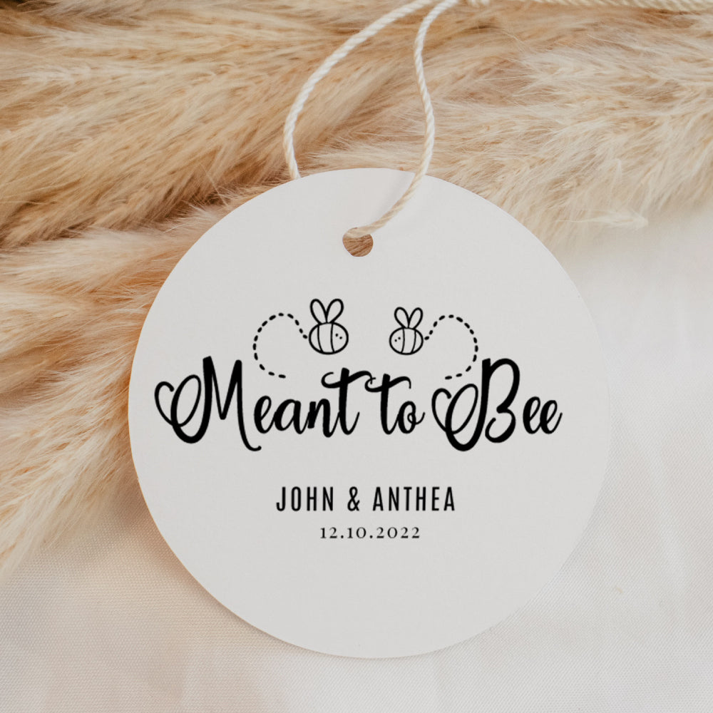 Meant to Bee - Simple Thank You Tags Personalise it Simply Design Studio Round White