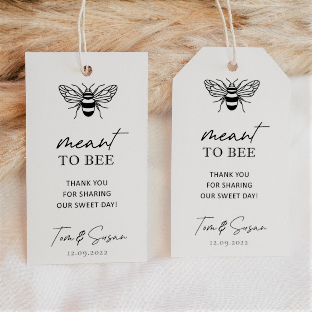 Thank You Tag - Rectangular - Meant to Bee Sweet Day, wedding favour
