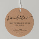 Spread the Love Favour Thank You Tags Personalise it Simply Design Studio Round Kraft