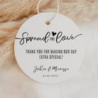 Spread the Love Favour Thank You Tags Personalise it Simply Design Studio Round White