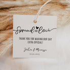Spread the Love Favour Thank You Tags Personalise it Simply Design Studio Square White