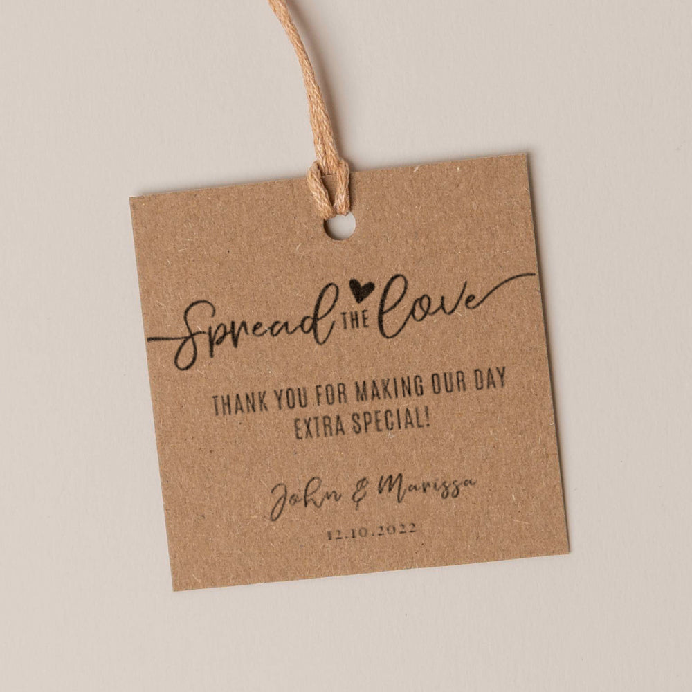 Spread the Love Favour Thank You Tags Personalise it Simply Design Studio Square Kraft