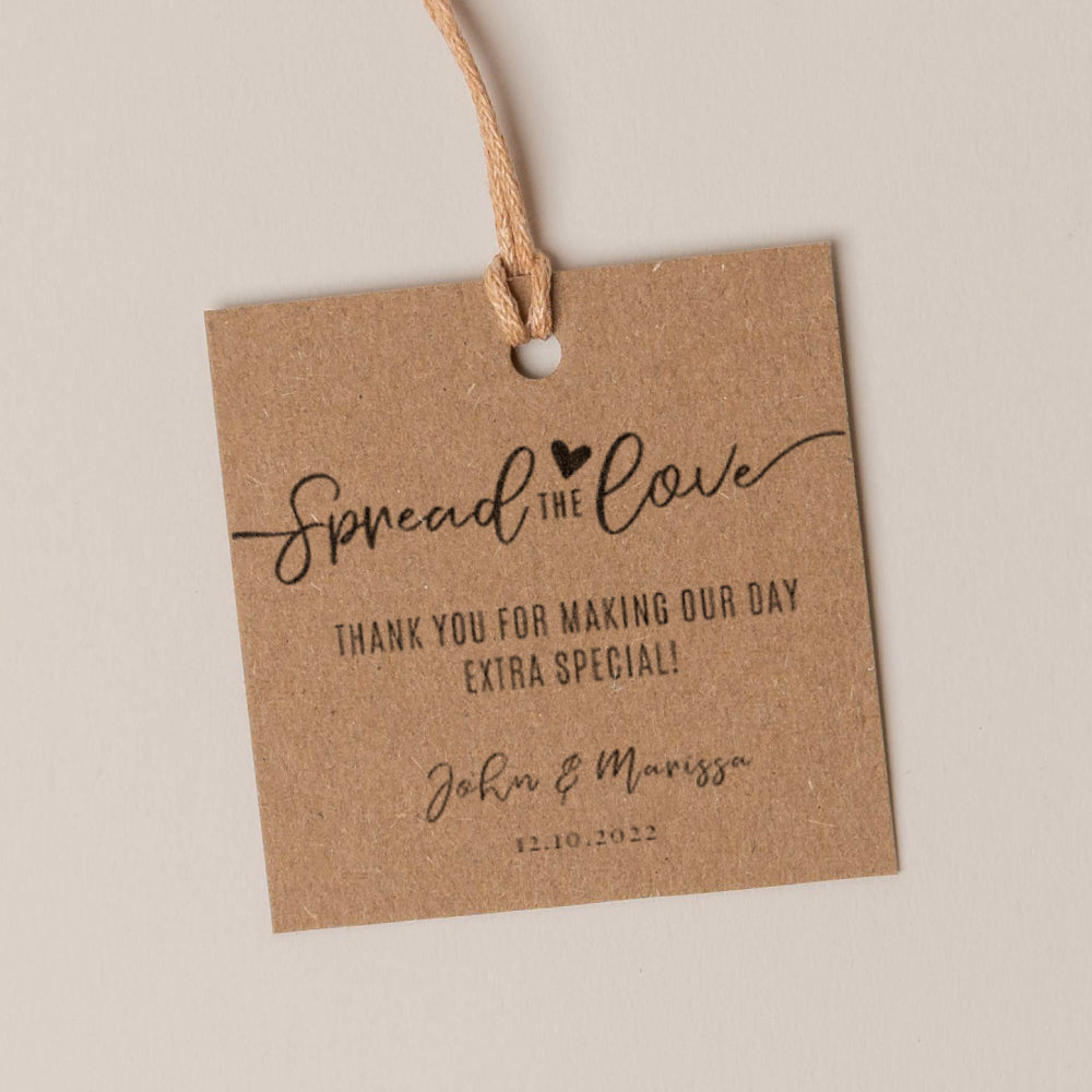 Spread the Love Favour Thank You Tags Personalise it Simply Design Studio Square Kraft 