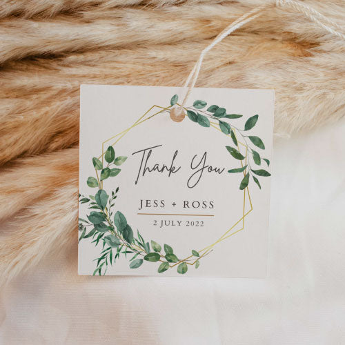 Thank You Tags - Luxury Geometric Framed Greenery