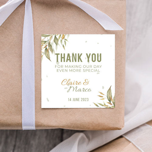 Stickers - Autumn Greenery - personalise your favours