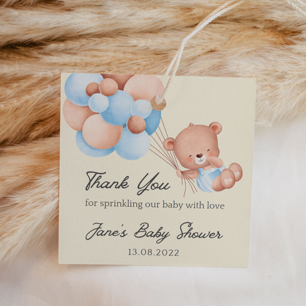 baby teddy bear thank you tag card