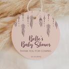 Thank You Tags/Stickers - Boho Baby, pink, wedding favour