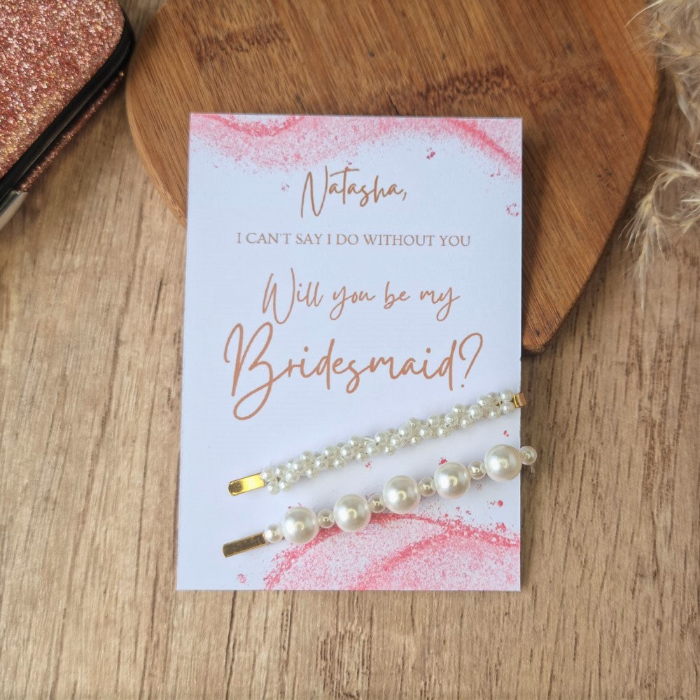 bridesmaid pearl hair clip gifts