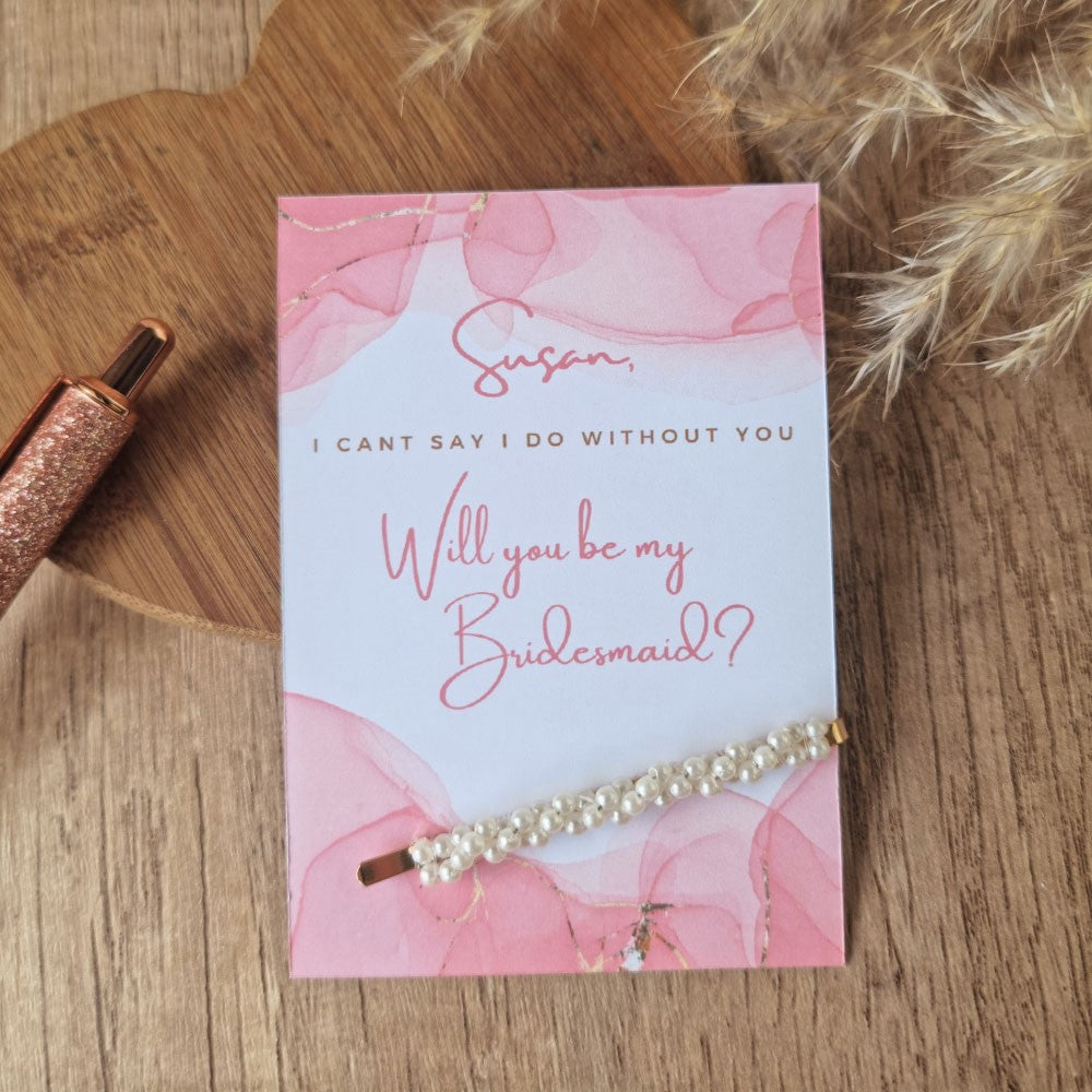 bridesmaid pearl hair clip gifts