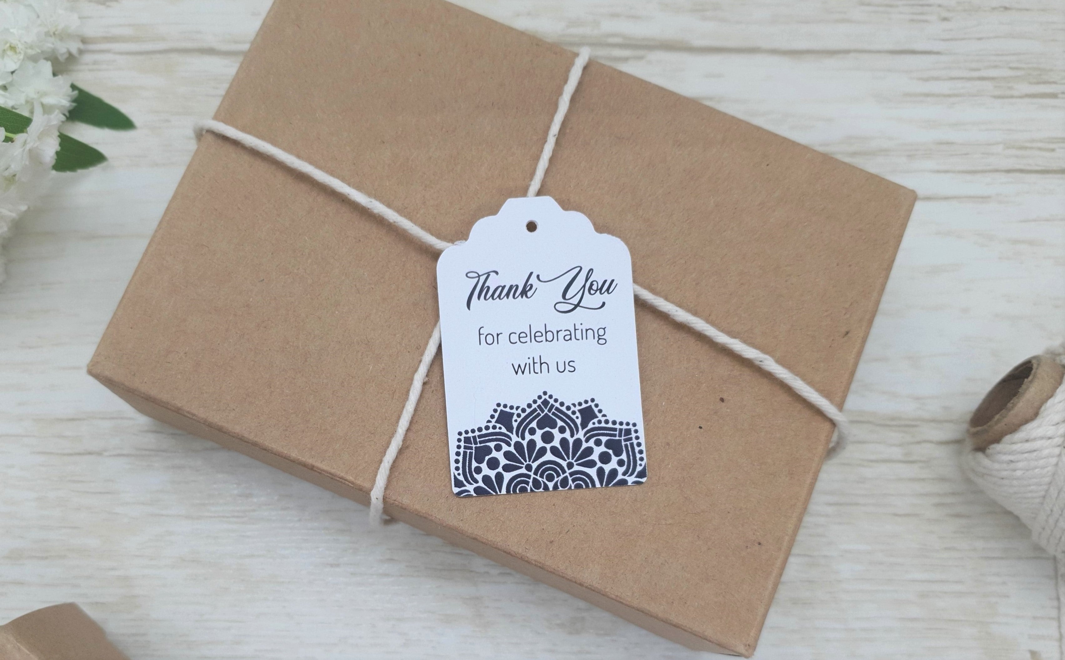 Personalized damask thank you card