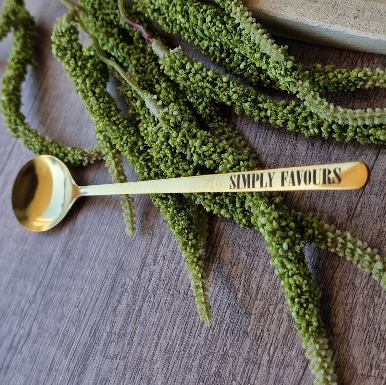 elegant long spoon favour engraved