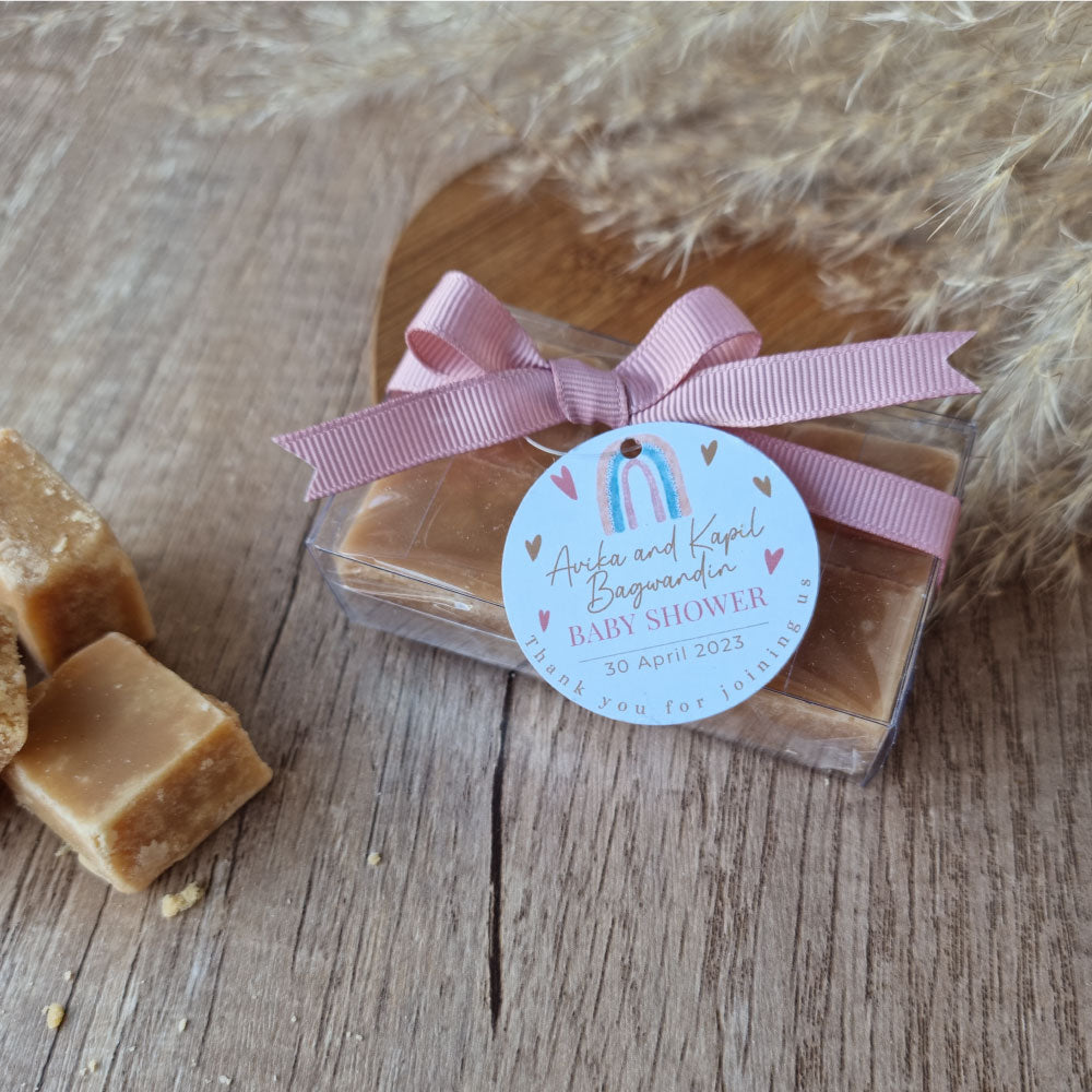 fudge favour custom thank you tags