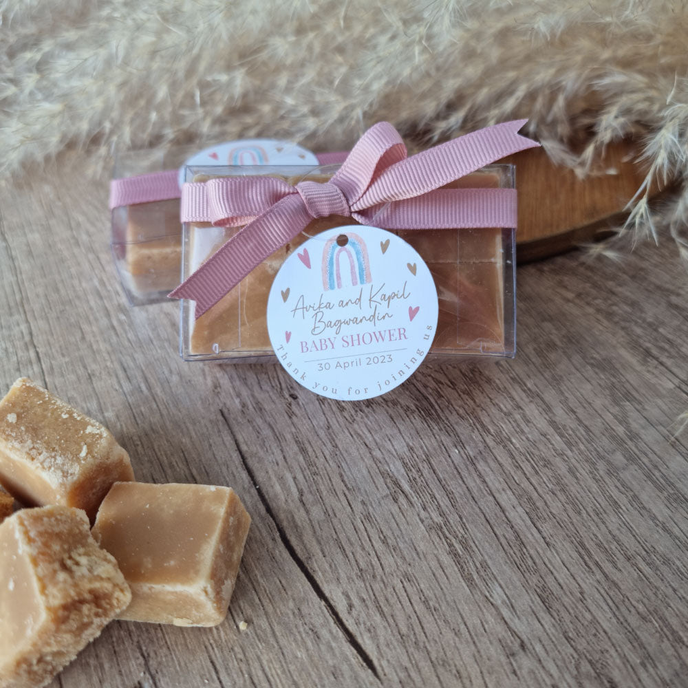 fudge favour custom thank you tags